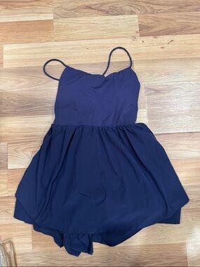 HALARA Navy Lace-Up Skater Dress